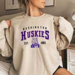 Washington Est 1861 Sweatshirt, Huskies University Of Washington Shirt